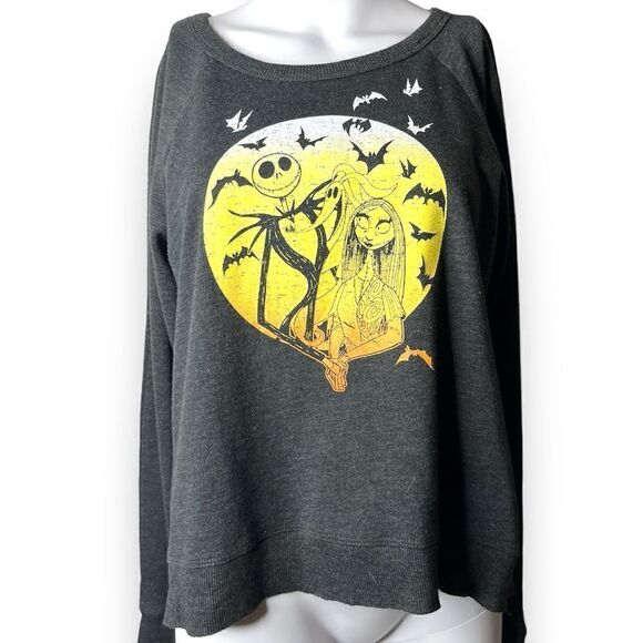 Disney The Nightmare Before Christmas Long Sleeve Sweatshirt Grey Medium - Picture 1 of 3